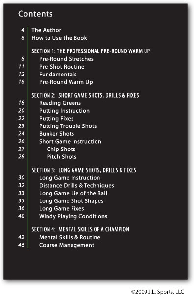 GOLF TIPS FROM THE TOUR: POCKET PRO - contents